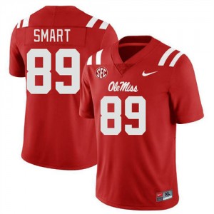 Team-Issued Men's Jordan Smart #89 Ole Miss Rebels Red Microfiber University Football Jersey - Premium Licensed NCAA Gear 79984-346