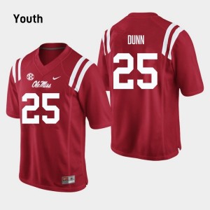 Kid #25 Maison Dunn Rebels Red College Long-Lasting  Jersey - Authentic NCAA 90661-188