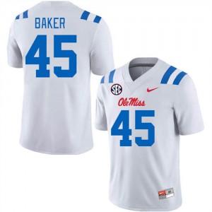 White Out Essential Men's Mike Baker Rebels #45 Chain-Stitched Player Football Jersey 94603-625