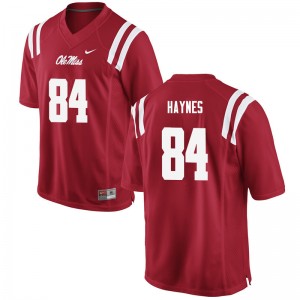 Red Breathable Player Football Jersey - Men Nick Haynes #84 Ole Miss Compliance Certified (Licensed Official) 58214-379