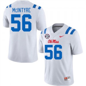 Team-Issued White Men Football Reece McIntyre #56 Ole Miss Rebels High School Microfiber Jersey 37078-387