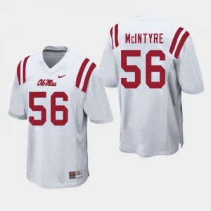 Mens #56 Reece McIntyre Rebels White College Chain-Stitched Football Jersey - Authentic NCAA 47261-158
