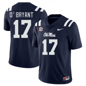 NCAA Fan Favorite: Mens Richard O'Bryant #17 Navy Ole Miss Applique Football Jersey 55129-369