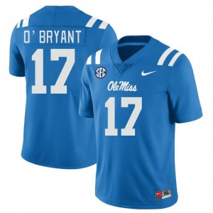 #17 Ole Miss Rebels Unused Men Richard O'Bryant Powder Blue Player Anti-Odor Football Jersey - Authentic Licensed NCAA 42372-842
