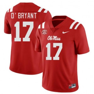 Easy Care Red Men's Football Richard O'Bryant #17 Rebels NCAA Lightweight Jersey 42243-158