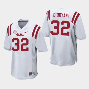 #32 Ole Miss Rebels Subtle Mens Richard O'Bryant White NCAA Double-Stitched Football Jersey - Authentic Licensed NCAA 27793-781