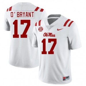 Game-Ready Mens Richard O'Bryant #17 Ole Miss White College Breathable Football Jersey - Licensed Elite 63637-683