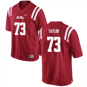 Team-Issued Men's Rod Taylor #73 Ole Miss Rebels Red Microfiber Player Football Jersey - Premium Licensed NCAA Gear 31817-930