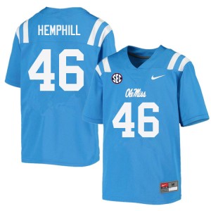 Power Blue Anti-Odor Player Football Jersey - Men's Salathiel Hemphill #46 Ole Miss Rebels Unused (Licensed Official) 89938-870