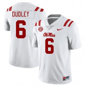 NCAA Fan Favorite: Men's TJ Dudley #6 White Ole Miss Applique Football Jersey 86577-985