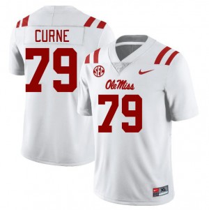 Team-Issued Mens Official Victor Curne #79 Ole Miss Rebels White Football Player Microfiber Jersey 75386-819