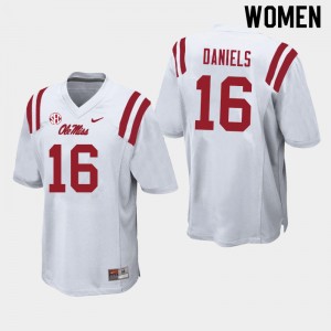Game-Ready Women MJ Daniels #16 Rebels White College Lightweight Football Jersey - Licensed Elite 23561-861