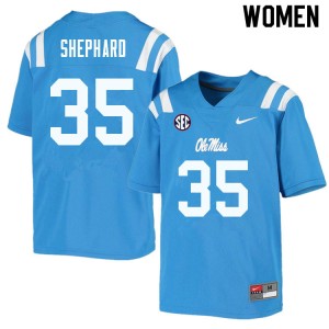 NCAA Fan Favorite: Womens Urriah Shephard #35 Powder Blue Rebels Long-Lasting Football Jersey 33824-213