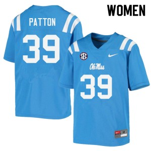 Power Blue Applique Player Football Jersey - Womens Carter Patton #39 Ole Miss Collectible (Licensed Official) 75753-728