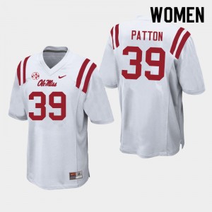 Women's Easy Care Rebels #39 Carter Patton White Lightweight College Football Jersey 65590-620