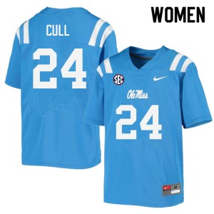 Power Blue Double-Stitched Player Football Jersey - Womens Nick Cull #24 Ole Miss Rebels Subtle (Licensed Official) 24192-139