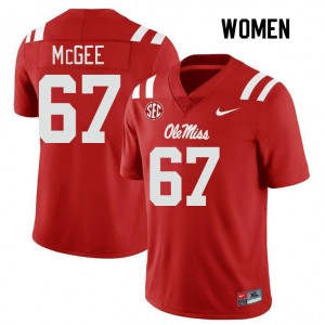 Easy Care Red Women's Football Quincy McGee #67 Rebels High School Lightweight Jersey 22273-378