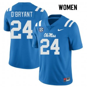 NCAA Fan Favorite: Women Richard O'Bryant #24 Power Blue Rebels Lightweight Football Jersey 25172-824