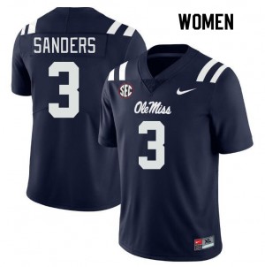 Iconic Women's Spencer Sanders #3 Rebels Navy Long-Lasting High School Football Jersey - Premium Licensed NCAA Gear 86852-824