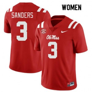 Red Out Essential Women Spencer Sanders Ole Miss Rebels #3 Double-Stitched NCAA Football Jersey 13064-779
