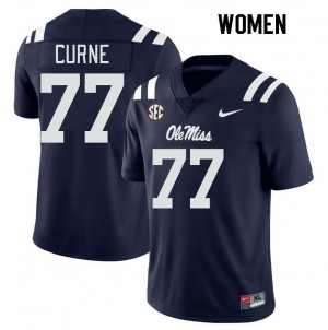 Unused Women Victor Curne #77 Ole Miss Rebels Navy Anti-Odor College Football Jersey - Premium Licensed NCAA Gear 26956-358