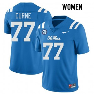 Power Blue Lightweight University Football Jersey - Women's Victor Curne #77 Rebels Easy Care (Licensed Official) 83121-768