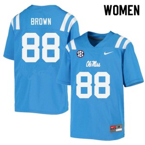 NCAA Fan Favorite: Womens Bralon Brown #88 Power Blue Rebels Chain-Stitched Football Jersey 33308-591