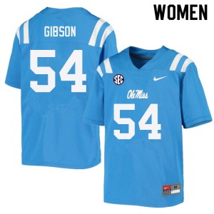Power Blue Athletic-Fit University Football Jersey - Womens Carter Gibson #54 Ole Miss Team-Specific (Licensed Official) 77494-382