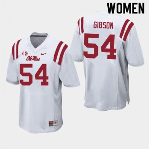 Women's On-Field Rebels #54 Carter Gibson White Chain-Stitched Player Football Jersey 47636-807