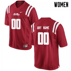 Easy Care Women Custom #00 Rebels Red Lightweight High School Football Jersey - Premium Licensed NCAA Gear 73191-632