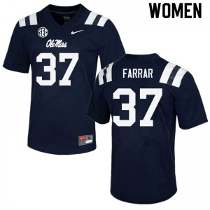 On-Field Navy Womens Football Hayden Farrar #37 Rebels University Chain-Stitched Jersey 60521-437