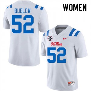 Team-Specific White Women's Football Julius Buelow #52 Ole Miss College Athletic-Fit Jersey 70964-127