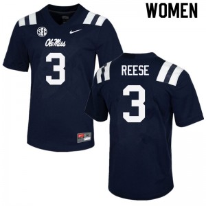 Unused Navy Women Football Otis Reese #3 Ole Miss Rebels Player Anti-Odor Jersey 32148-656