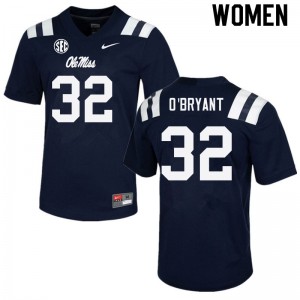 Exclusive Richard O'Bryant #32 Navy Ole Miss Women Football Athletic-Fit Jersey - Official NCAA Licensed Collectible 36179-593