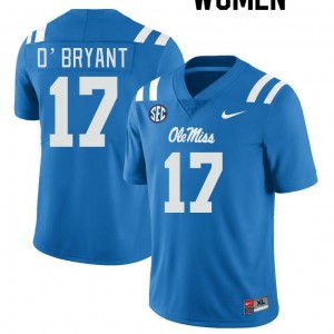 Compliance Certified Women Official Richard O'Bryant #17 Ole Miss Powder Blue Football Player Breathable Jersey 32466-139