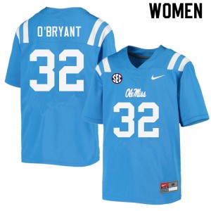 Subtle Women's Richard O'Bryant #32 Ole Miss Rebels Power Blue Double-Stitched University Football Jersey - Premium Licensed NCAA Gear 20204-784