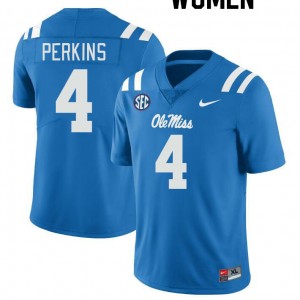 Game-Ready Women Suntarine Perkins #4 Ole Miss Rebels Powder Blue University Anti-Odor Football Jersey - Licensed Elite 81774-799