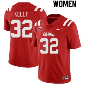 NCAA Fan Favorite: Women Torian Kelly #32 Red Ole Miss Breathable Football Jersey 62850-473
