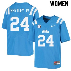 On-Field Women Ulysses Bentley IV #24 Rebels Power Blue Chain-Stitched Player Football Jersey - Premium Licensed NCAA Gear 23444-191