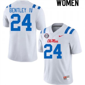 NCAA Fan Favorite: Women Ulysses Bentley IV #24 White Ole Miss Rebels Anti-Odor Football Jersey 84020-826