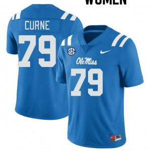 #79 Rebels On-Field Women Victor Curne Powder Blue University Chain-Stitched Football Jersey - Authentic Licensed NCAA 70665-957
