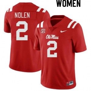 Red Long-Lasting University Football Jersey - Women Walter Nolen #2 Rebels Iconic (Licensed Official) 23375-468