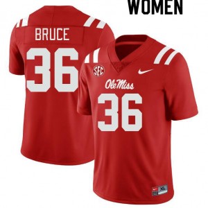 Subtle Womens Zamari Bruce #36 Ole Miss Rebels Red Double-Stitched Player Football Jersey - Premium Licensed NCAA Gear 79547-512
