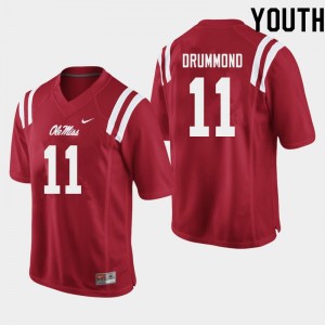 NCAA Fan Favorite: Kid Dontario Drummond #11 Red Ole Miss Athletic-Fit Football Jersey 52315-600