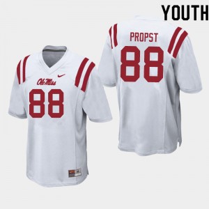Collectible Kids Jack Propst #88 Ole Miss White Applique NCAA Football Jersey - Premium Licensed NCAA Gear 65137-850