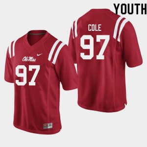 Exclusive Spencer Cole #97 Red Ole Miss Rebels Kid Football Double-Stitched Jersey - Official NCAA Licensed Collectible 57563-977