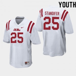 White Out Essential Youth Tavario Standifer Ole Miss #25 Athletic-Fit High School Football Jersey 86852-681