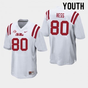 Exclusive Jonathan Hess #80 White Rebels Kids Football Lightweight Jersey - Official NCAA Licensed Collectible 67016-486