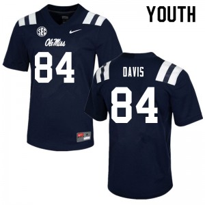 Collectible Navy Kid Football Qua Davis #84 Ole Miss NCAA Applique Jersey 95334-337