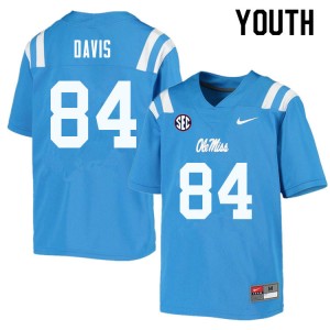 Game-Ready Youth Qua Davis #84 Ole Miss Rebels Powder Blue College Anti-Odor Football Jersey - Licensed Elite 28415-603